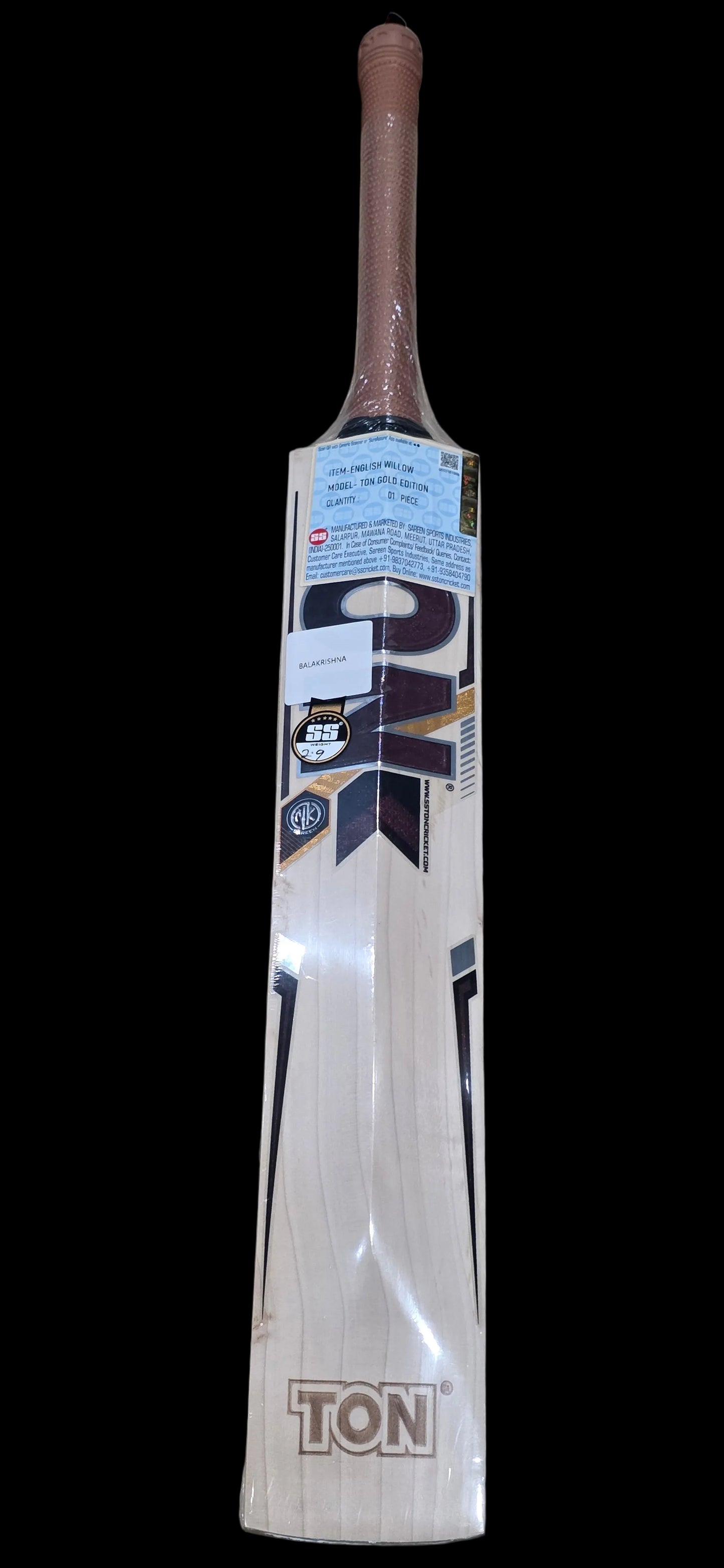 TON Gold Edition cricket bat English willow